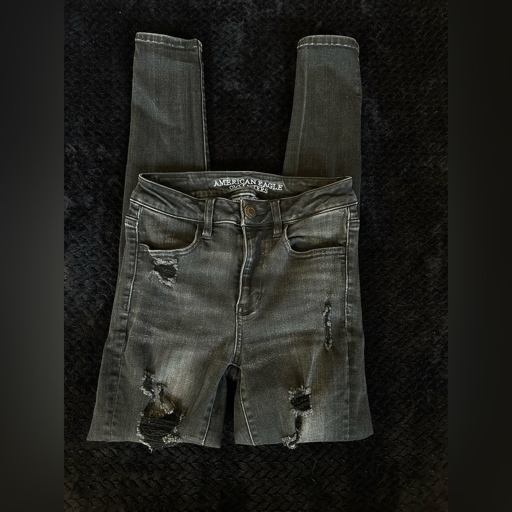 American Eagle Outfitters Black Ripped Jeans